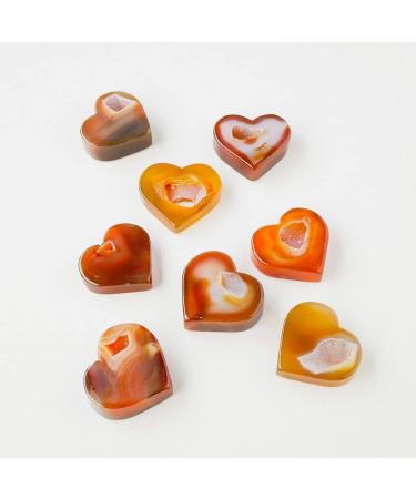 Beyonday Natural Red Agate Crystal Heart Geode Cluster Healing Gem - Quartz Specimen Pendant - Buy Online on GoSupps.com