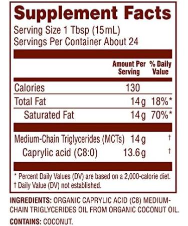 Nutiva Organic C8 MCT Oil 12 Fl Oz - Keto Fuel from Non-GMO Coconuts, 14g MCT, USDA Organic - Vegan & Gluten-Free - Energy Boost for Coffee, Shakes & Salads - Buy Online on GoSupps.com