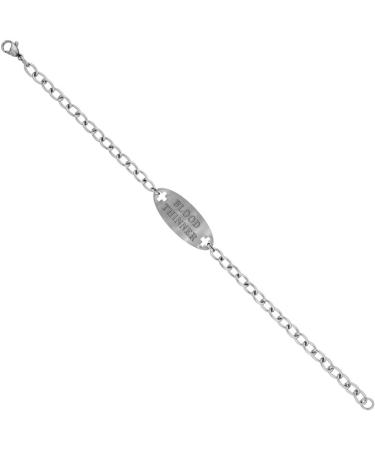 Surgical Steel Medical Alert Bracelet for Blood Thinner ID | 9/16" Wide 9" Long - Durable & Stylish - Buy Online on GoSupps.com