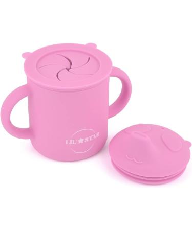 LIL' STAR Silicone Sippy Cup and Snack Cup 2-in-1 - 5oz | Spill Proof for Toddlers | BPA Free Pink - Buy Online on GoSupps.com
