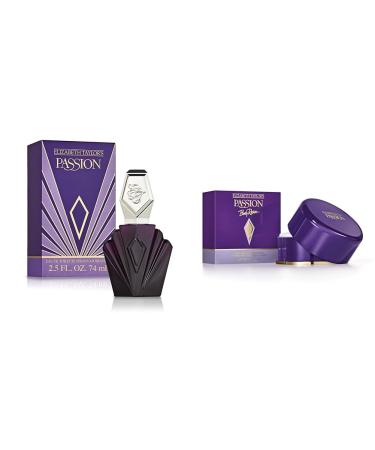 Elizabeth Taylor Women's Perfume Passion Eau De Toilette EDT Spray 2.5 Fl Oz & Body Powder for Women Passion 2.6 Oz