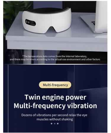 Durratou Bluetooth Eye Massager - Vibration Warm Compress LED Display & Music for Fatigue Relief - Buy Online on GoSupps.com