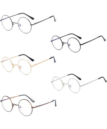 LJCZKA Round Blue Light Blocking Glasses - Classic Anti-Blue Light Metal Frame for Men & Women - Computer Glasses in Black - Buy Online on GoSupps.com