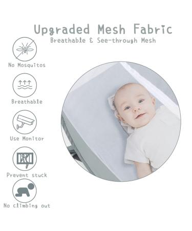 L RUNNZER Baby Pack N Play Tent  Baby Crib Safety Tent to Keep Baby from Climbing Out  Baby Crib Canopy for Pack N Play  Mini Cribs & Playpens  Pop Up Design & See-Through Mesh Gray Pack N Play Tent - Buy Online on GoSupps.com