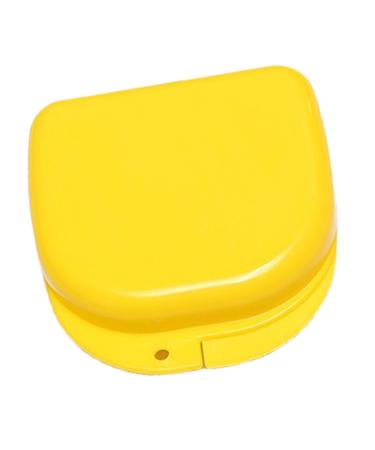 Verdant touch mouth protection container Professional retainer case portable dust -dust mouth protection incorrect teeth storage box denture tank yellow