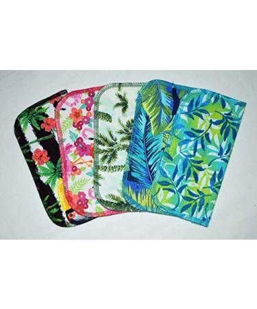 Tropical Life 2 Ply Printed Flannel 8x8 Inches Set of 5 Little Wipes - Eco-Friendly Reusable Cloths - Buy Online on GoSupps.com