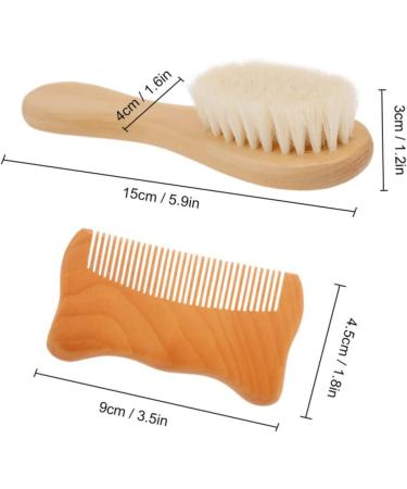 Healifty 2pcs Wooden Baby Hair Brush and Comb Set for Newborns - Scalp Massage and Bath Kit - Buy Online on GoSupps.com