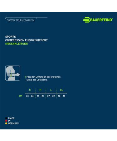 Bauerfeind Ellenbogen Sleeve - Unisex Sports Elbow Support for Basketball & Athletics | XL Compression Bandage | Black - Buy Online on GoSupps.com