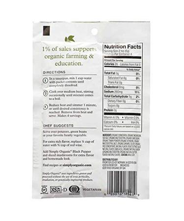 Simply Organic Mushroom Sauce Mix - Gluten-Free, Vegetarian, Certified Organic | 3-Pack, 0.85 oz - Buy Online on GoSupps.com