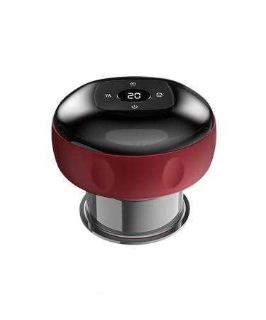Electric cupping massage device rechargeable 6/12 gear Professional intelligent cupping therapy portable scraping tool for home office and travel (12 gear red)