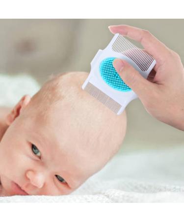 DOERDO 2pc Cradle Cap Brush and Comb Set - Gentle Baby Comb for Dandruff Cleaning - Soft Rubber Bristles - Blue - Buy Online on GoSupps.com