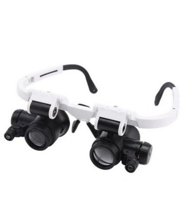 Head Mount Magnifying Glasses - Dual Lens Eye Loupe | Hands-Free Bracket 8X 15X 23X with 2 LED Lights for Close Work | Magnifying Glasses | Jeweler Magnifying Glasses