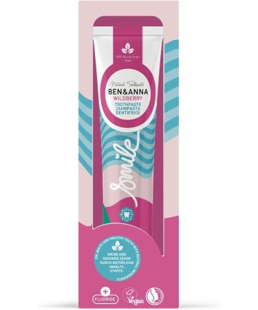 Ben & Anna Organic Wild Berry Toothpaste with Fluoride - Vegan Microplastic-Free & 100% Natural Cosmetics | 75ml - Buy Online on GoSupps.com