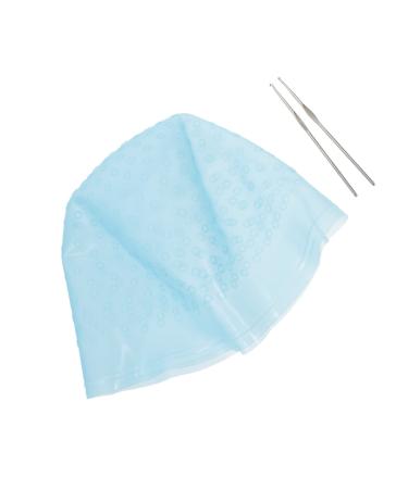 Minkissy 1 Set Hair Color Cold Silicone Hair Coloring Hut High High Silicone Emphasis Hide Hide Authority Cold and Hook Dye Fabric Brush Frosting Silic Law Clamshell Crochet 22x16x1cm Blue