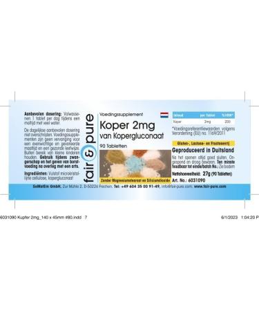 Fair & Pure Copper Supplement 2mg - Vegan 90 Tablets - Buy Online on GoSupps.com