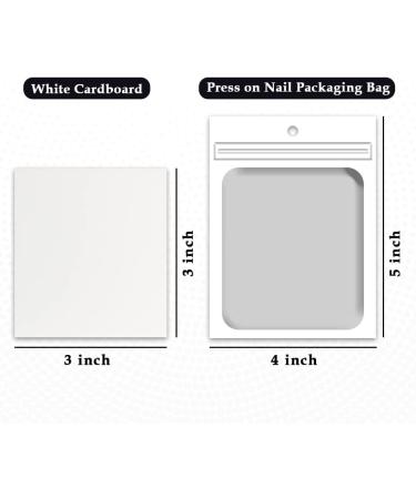 Zezzio 50-Piece Empty Press on Nail Packaging Bags | White Bags & Cardboard for Nail Shop Owners | 5x4 inch (White) - Buy Online on GoSupps.com