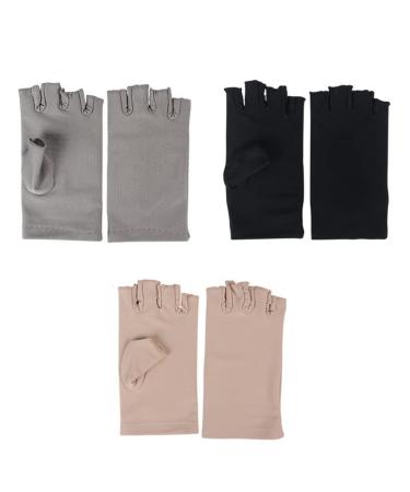Nail Dryer Anti UV Protection Gloves Led Lamp Radiation UV Shield Fingerless Gloves Nail Art Dryer Tools for Salon Home 1 Pair Black Nail Gloves - Buy Online on GoSupps.com