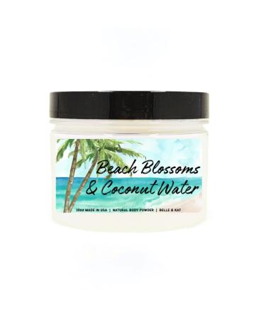 Body Powder for Women & Men Scented Beach Blossoms & Coconut Water Perfume Dusting Powder Bath Powder with Fragrance & Essential Oils Talc-Free 10oz Container with Lid Made in USA Beach Blossoms & Coconut Water (Body Powder)