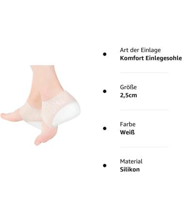 Supvox Silicone Heel Cushions for Pain Relief | Gel Insoles for Heel Spurs | Foot Care Cushion for Men & Women - 2.5cm Pair - Buy Online on GoSupps.com