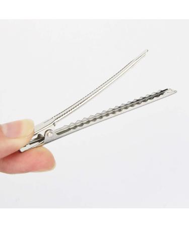 60 Pcs Alligator Curl Clips - 3 Inch Single Prong Hair Clips for Styling & Coloring - Silver - Pack of 60 - Buy Online on GoSupps.com
