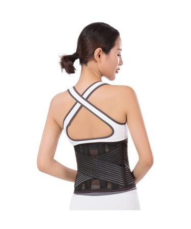 Dorbi Orthopedic lumbar spine for herniated disc waist back spine support belt pain relief unisex adjustable (color: black size: l/large) L/Large black