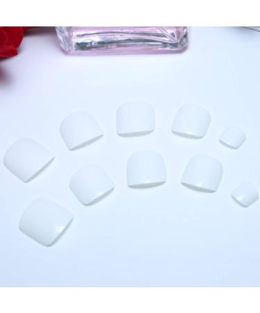 Yienate False Toe Nails - Chic Bridal White Full Cover Nail Tips - 24pcs Exquisite Fake Toenails - Buy Online on GoSupps.com
