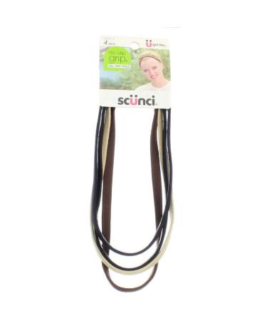 Scunci No Slip Grip Flat Headwraps - All Day Hold (4 Pack) - Neutral Colors - Buy Online on GoSupps.com