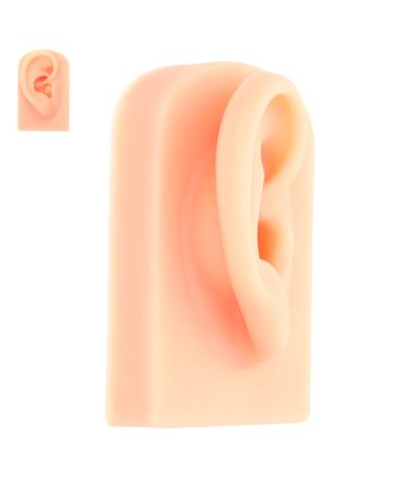 ULTECHNOVO Simulation Ear Model Ear Model Silicone Body Parts for Practice Silicone Human Ear Prosthesis Perforation Khaki Silica Gel Ear Model Ear Jewelry Display Model Silicone Body Parts