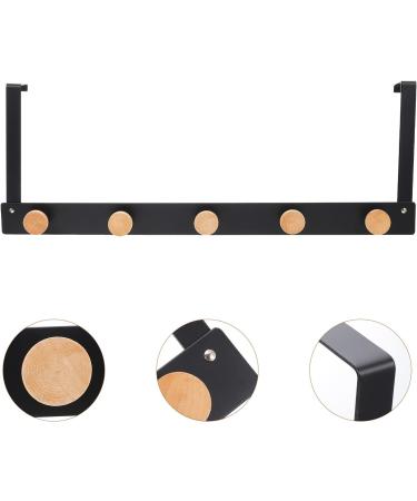 Holibanna Door Hook Coat Hangers Hat Hooks Towel Rack Backpack Hooks Wall Metal Door Hanger Clothing Row Hook 50X8cm Black - Buy Online on GoSupps.com