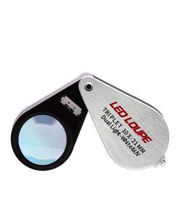 Mini Magnifier 10X with UV Violet Light Enlargement Mirror Made in China