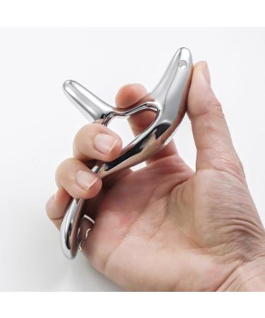 Metal Triangular Finch Massager - Dial Tendon Point Stick & Meridian Scraping Board for Foot Massage | Silver - Buy Online on GoSupps.com