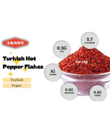 Aksoy Premium Grade Red Hot Chilli Pepper Flakes 1KG Turkish Silk Pepper Pul Biber Maras Chili Halaby Pepper Syrian Pepper No Preservatives and Natural 1 KG - Buy Online on GoSupps.com