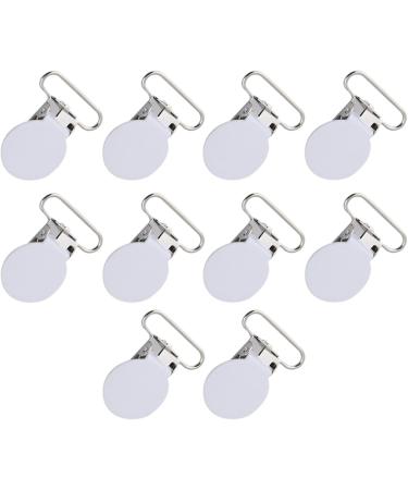 McDsaj 25mm Nipple Clip | Durable Round Loop Print Button | DIY Pacifier Holder & Bib Clips (White) | International Shipping - Buy Online on GoSupps.com