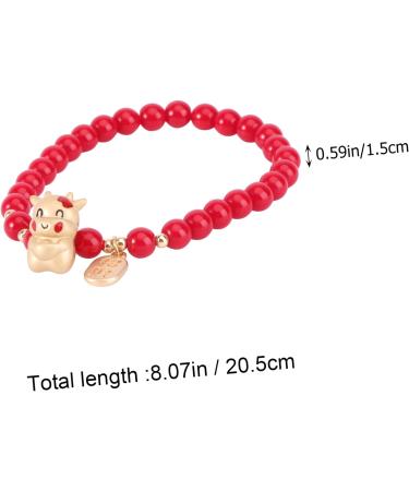CALLARON Women 1pc Zodiac Year Bracelet Bracelets Miss Alloy Red Beads Ox Mascot Bracelet - Buy Online on GoSupps.com