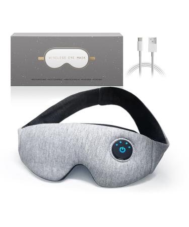 Cordless Heated Eye mask for Dry Eyes Sleep Eye mask with Block Light USB Rechargable Heating Eye Pad with Battery Indicators Electric Warm Eye Compress for Women Men