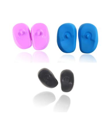 3 Pairs Creative Soft Plastic Earmuffs Avoid stains Ear Cover Protector Hairdressing Ear Caps Beauty Tool for Hair Dyeing with Baked Oil (Color Random)