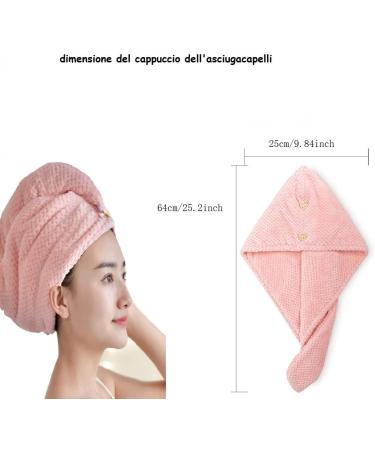 YQBFTC Microfiber Hair Turban Towels - Super Absorbent Quick-Dry 2 Pack (Pink & Gray) for All Hair Types - Buy Online on GoSupps.com