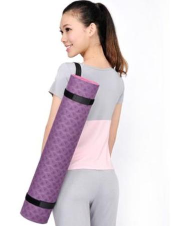 Bluelans Durable Cotton Yoga Mat with Carrying Strap - Premium Black Yoga Mat for Comfort & Stability - International Shipping Available - Buy Online on GoSupps.com