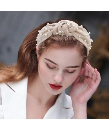 2 Pcs Atoden Pearl Knotted Headbands for Women - Stylish Beaded Hair Accessory - Buy Online on GoSupps.com