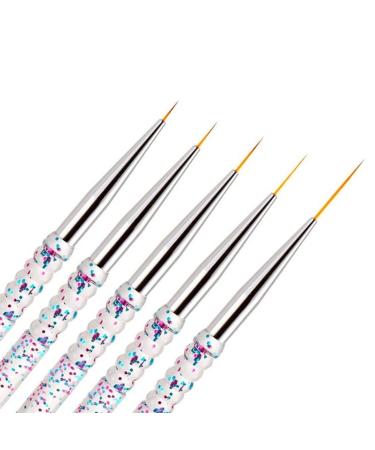 SQULIGT 5Pcs Nail Art Liner Brushes  Nail Gel Polish Painting Brush Set  Thin Nail Art Drawing Pen (7/9/11/15/18mm)