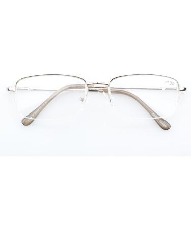 Eyekepper Classic Metal Half-Rim Reading Glasses - Spring Hinges - Silver +0.75 | Stylish & Comfortable Eyewear - Buy Online on GoSupps.com