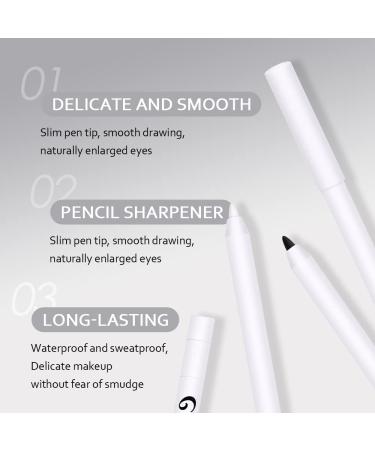 KARNAR 2 Pcs Black + White Mechanical Eyeliner Pencil Set | Waterproof Eye Brightener for Color Stay Makeup | Built-in Sharpener, Ultra-Fine Tip - Buy Online on GoSupps.com