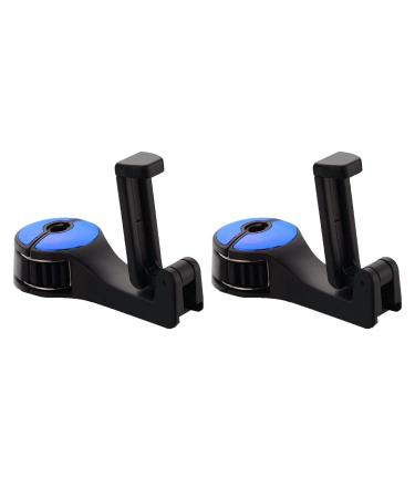 2-pack Auto R cker seat hook |2 in 1 car headrest hidden hook |Headrest bracket wallet holder for car |Car seat hooks for telephone wallet toys food and bags 2 blue hooks