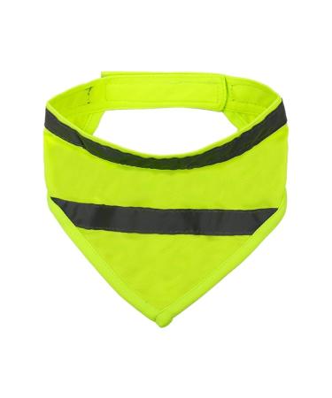 Reflecting dog hollow triangle dog bandana bibs adjustable pet scarf for nightly walks camping hunting travel fluorescent yellow l