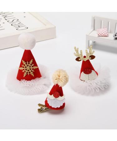 hgnxa Christmas Santa Hat Hair lip Party Props Accessories Hair Pin Festive Glitter Sequins Hat Barrettes Holiday Headwear - Buy Online on GoSupps.com