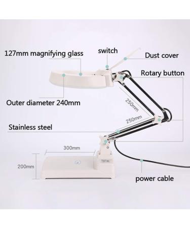 Magnifying Glass Screen 5X/8X/10X/15X/20X Magnifying lamp Folding Reading Desk Cosmetic Repair Welding White Magnifying Lens with LED Light Double The Comfort Vision Blue red white - Buy Online on GoSupps.com
