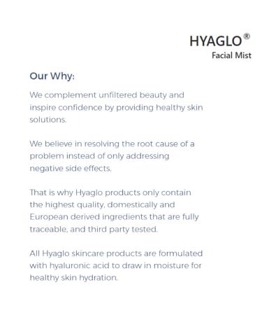 HYAGLO Face Mist Hydrating Spray - Cucumber & Hyaluronic Acid for Sunburn Relief | Refreshing Facial Mist | 4 fl oz - International Shipping Available - Buy Online on GoSupps.com