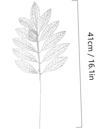 Abaodam 5pcs Christmas Simulated Leaves Gold Dining Table Christmas Glitter Stems Creative Pendant Bride Silver 41x20x0.1cm - Buy Online on GoSupps.com