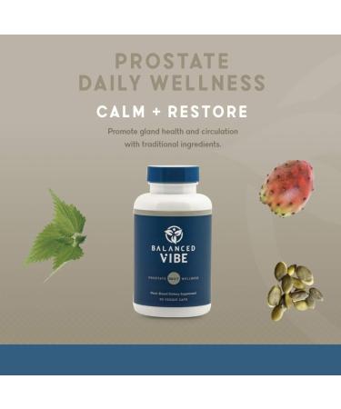 Prostate Health Support: Balanced Vibe Prostate Day & Night Blend - 90 Caps with Saw Palmetto, Pumpkin Seed, Zinc | Organic Herbs & Minerals for Less Interruptions | Smoothie-Friendly - Buy Online on GoSupps.com