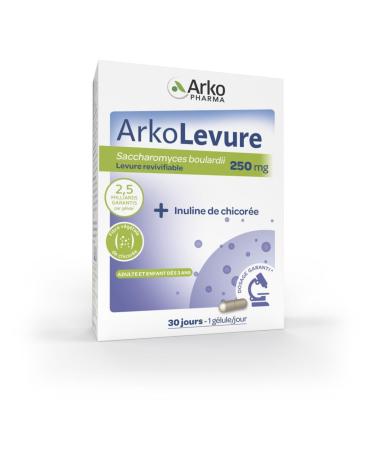 Arkopharma - Arkolevure 250 mg - Levures digestives et inuline - Bo te de 30 g lules sous blister ultra-protecteur - Cure d'un mois 1 unit (Lot de 1)